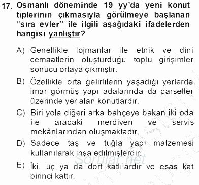 Mimarlik Tarihi 2013 - 2014 Tek Ders Sınavı 17.Soru