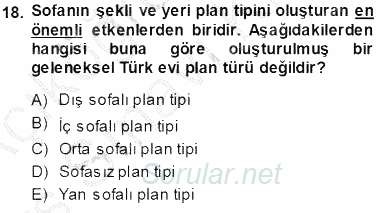Mimarlik Tarihi 2013 - 2014 Tek Ders Sınavı 18.Soru