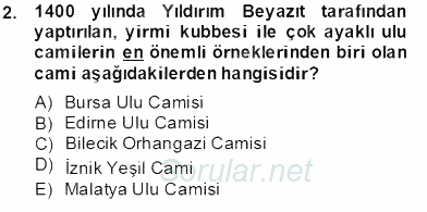 Mimarlik Tarihi 2013 - 2014 Tek Ders Sınavı 2.Soru