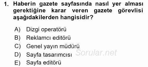 Basın Fotoğrafçılığı 2017 - 2018 Ara Sınavı 1.Soru
