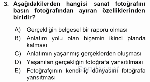 Basın Fotoğrafçılığı 2017 - 2018 Ara Sınavı 3.Soru