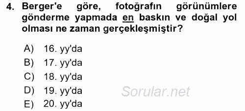 Basın Fotoğrafçılığı 2017 - 2018 Ara Sınavı 4.Soru