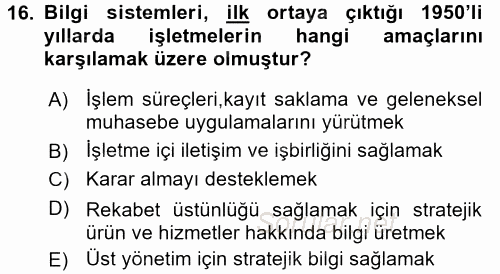 Elektronik Ticaret 2017 - 2018 3 Ders Sınavı 16.Soru