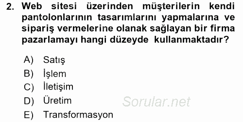 Elektronik Ticaret 2017 - 2018 3 Ders Sınavı 2.Soru