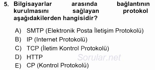 Elektronik Ticaret 2017 - 2018 3 Ders Sınavı 5.Soru