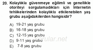 Erken Çocukluk Döneminde Gelişim 1 2014 - 2015 Dönem Sonu Sınavı 20.Soru