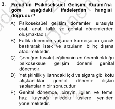 Erken Çocukluk Döneminde Gelişim 1 2014 - 2015 Dönem Sonu Sınavı 3.Soru