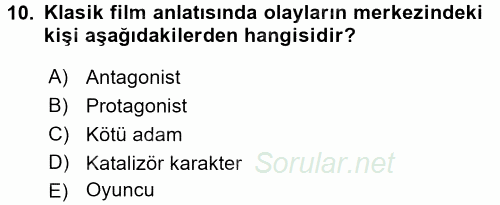 Film ve Video Kültürü 2015 - 2016 Ara Sınavı 10.Soru