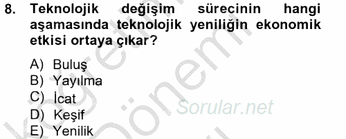 Ekonominin Güncel Sorunları 2012 - 2013 Dönem Sonu Sınavı 8.Soru