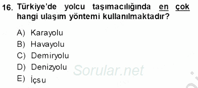 Enerji Tasarrufu 2013 - 2014 Dönem Sonu Sınavı 16.Soru