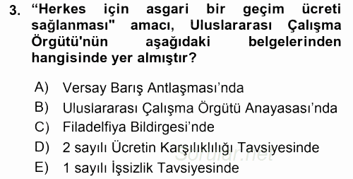 Uluslararası Sosyal Politika 2015 - 2016 Tek Ders Sınavı 3.Soru