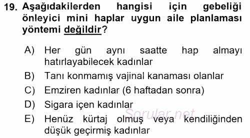 Aile Yapısı ve İlişkileri 2016 - 2017 Dönem Sonu Sınavı 19.Soru