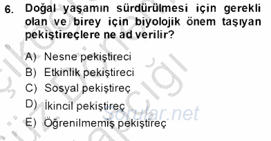 Davranış Ve Öğrenme Sorunu Olan Çocukların Eğitimi 2014 - 2015 Ara Sınavı 6.Soru