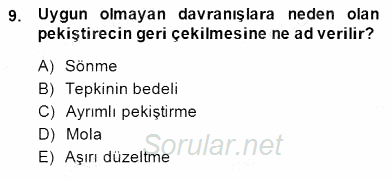 Davranış Ve Öğrenme Sorunu Olan Çocukların Eğitimi 2014 - 2015 Ara Sınavı 9.Soru