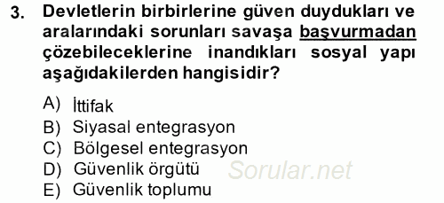 Uluslararası İlişkiler Kuramları 2 2014 - 2015 Tek Ders Sınavı 3.Soru