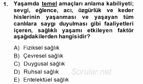 Termal ve Spa Hizmetleri 2014 - 2015 Ara Sınavı 1.Soru