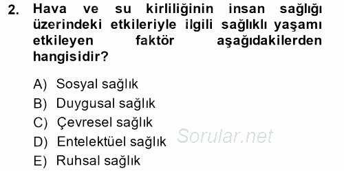 Termal ve Spa Hizmetleri 2014 - 2015 Ara Sınavı 2.Soru