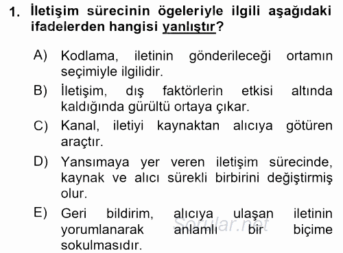 İletişim Ortamları Tasarımı 2017 - 2018 3 Ders Sınavı 1.Soru