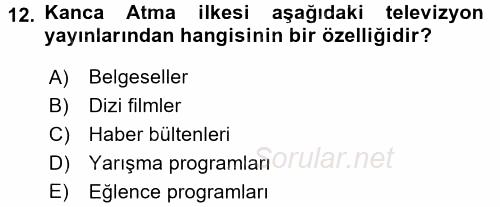 İletişim Ortamları Tasarımı 2017 - 2018 3 Ders Sınavı 12.Soru