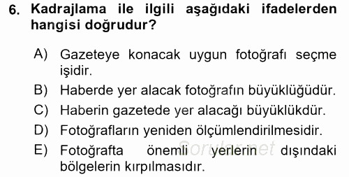 İletişim Ortamları Tasarımı 2017 - 2018 3 Ders Sınavı 6.Soru