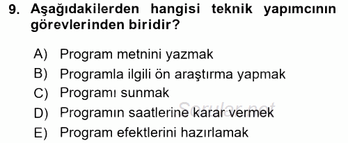 İletişim Ortamları Tasarımı 2017 - 2018 3 Ders Sınavı 9.Soru
