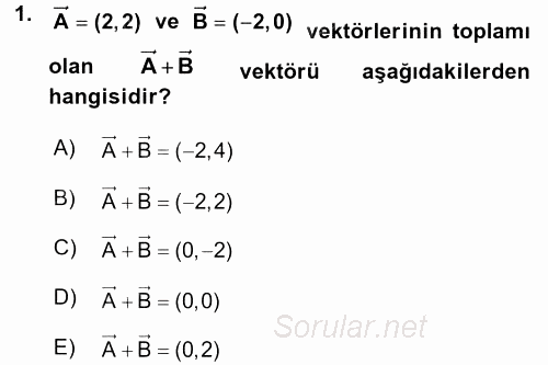 Coğrafi Bilgi Sistemleri İçin Temel Geometri 2017 - 2018 Ara Sınavı 1.Soru