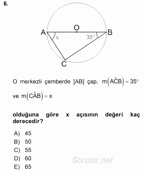 Coğrafi Bilgi Sistemleri İçin Temel Geometri 2017 - 2018 Ara Sınavı 6.Soru