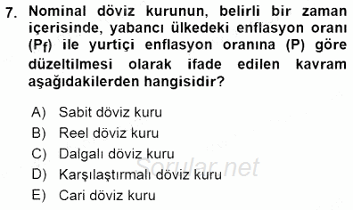 Finansal Ekonomi 2015 - 2016 Dönem Sonu Sınavı 7.Soru