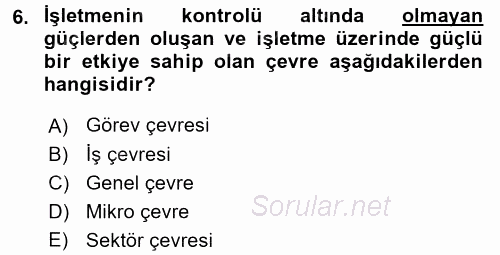 Uluslararası İşletmecilik 2017 - 2018 Ara Sınavı 6.Soru