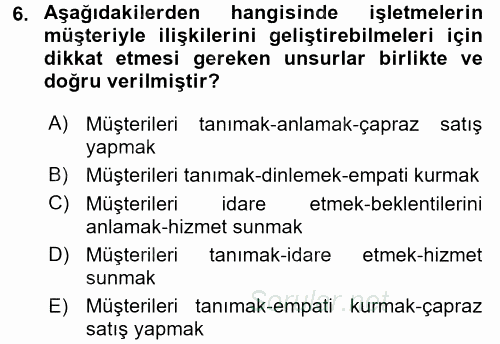 Spor Yönetimi 2017 - 2018 Dönem Sonu Sınavı 6.Soru