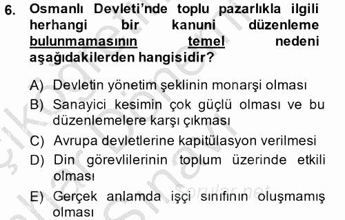 Toplu İş Hukuku 2013 - 2014 Dönem Sonu Sınavı 6.Soru