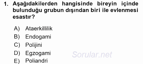 Anne Baba Eğitimi Ve Danışmanlık Hizmetleri 2016 - 2017 Dönem Sonu Sınavı 1.Soru