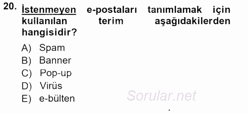 Halkla İlişkiler Uygulama Teknikleri 2013 - 2014 Tek Ders Sınavı 20.Soru