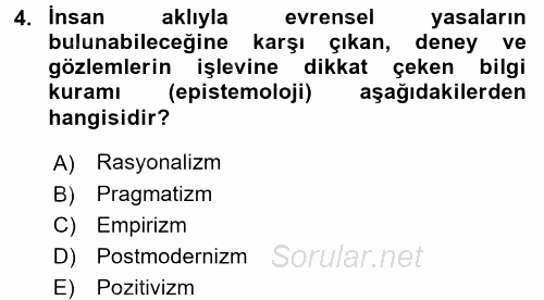 Uluslararası İlişkiler Kuramları 1 2017 - 2018 3 Ders Sınavı 4.Soru