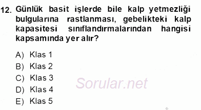 Anne Çocuk Sağlığı Ve İlkyardım 2013 - 2014 Dönem Sonu Sınavı 12.Soru