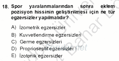 Anne Çocuk Sağlığı Ve İlkyardım 2013 - 2014 Dönem Sonu Sınavı 18.Soru