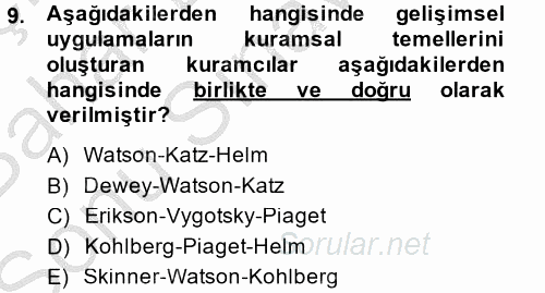 Özel Öğretim Yöntemleri 2 2014 - 2015 Dönem Sonu Sınavı 9.Soru