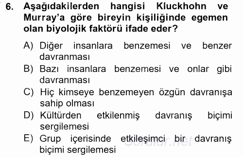 Örgütsel Davranış 2014 - 2015 Ara Sınavı 6.Soru