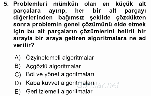Programlama Ve Algoritmalar 2017 - 2018 Ara Sınavı 5.Soru