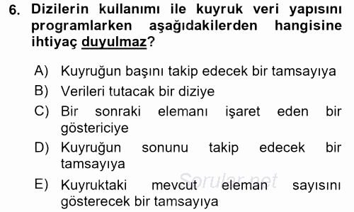 Programlama Ve Algoritmalar 2017 - 2018 Ara Sınavı 6.Soru