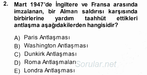 Avrupa Birliği 2014 - 2015 Ara Sınavı 2.Soru