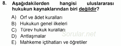 Avrupa Birliği 2014 - 2015 Ara Sınavı 8.Soru