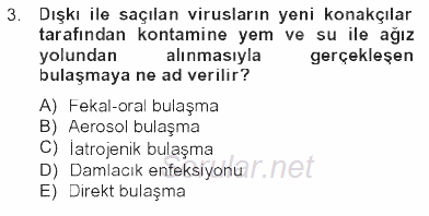 Viroloji 2012 - 2013 Tek Ders Sınavı 3.Soru