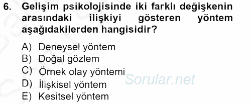Birey ve Davranış 2012 - 2013 Dönem Sonu Sınavı 6.Soru