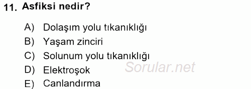 Bakım Elemanı Yetiştirme Ve Geliştirme 1 2016 - 2017 Dönem Sonu Sınavı 11.Soru