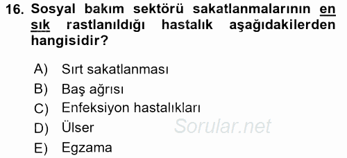 Bakım Elemanı Yetiştirme Ve Geliştirme 1 2016 - 2017 Dönem Sonu Sınavı 16.Soru