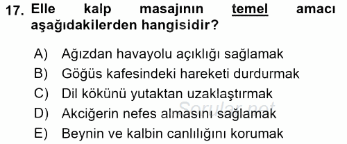 Bakım Elemanı Yetiştirme Ve Geliştirme 1 2016 - 2017 Dönem Sonu Sınavı 17.Soru