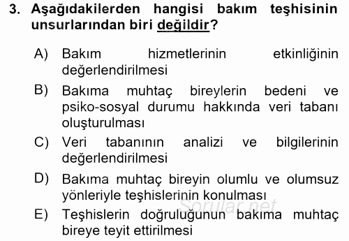 Bakım Elemanı Yetiştirme Ve Geliştirme 1 2016 - 2017 Dönem Sonu Sınavı 3.Soru