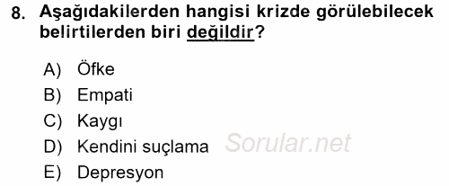 Bakım Elemanı Yetiştirme Ve Geliştirme 1 2016 - 2017 Dönem Sonu Sınavı 8.Soru