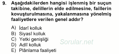 Temel İdare Hukuku 2012 - 2013 Dönem Sonu Sınavı 9.Soru